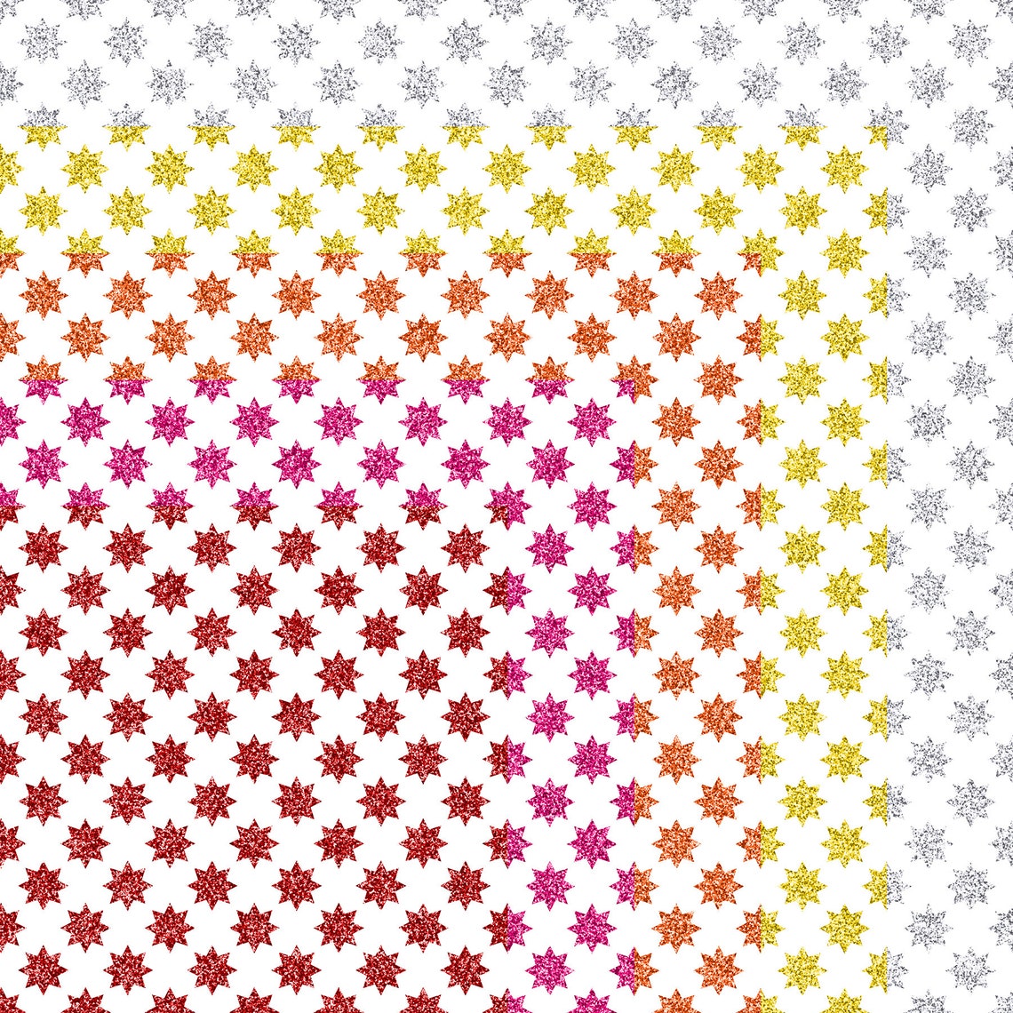 Download Glitter 8pt Star on White Digital Paper Pack Instant | Etsy