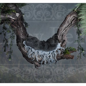 Digital Background - Digital Backdrop - Digital Newborn Prop - Jungle Backdrop - Woodland Backdrop - Jungle Vine Swing by Moonlight
