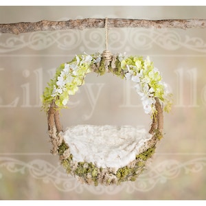 Digital prop/backdrop (Orchid Swing Hammock Green and Cream Garden)