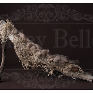 Digital Background - Digital Backdrop - Digital Newborn Prop - Newborn Prop -  Composite - Organic Chair Plain with Dark Backdrop