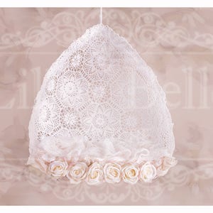 Décor numérique - fond numérique - numérique nouveau-né Prop - Photoshop - dentelle suspendu panier rose tendre avec la main peint décor Floral.