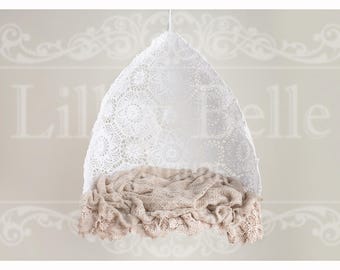 Digital Background - Digital Backdrop - Digital Prop - Newborn Photography - Composite Backdrop - Lace Hanging Basket with Plain Backdrop