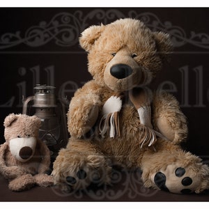 Digital Background - Digital Backdrop - Digital Newborn Prop - Photography Prop - Composite - Photography - Teddy Bears with Dark Backdrop