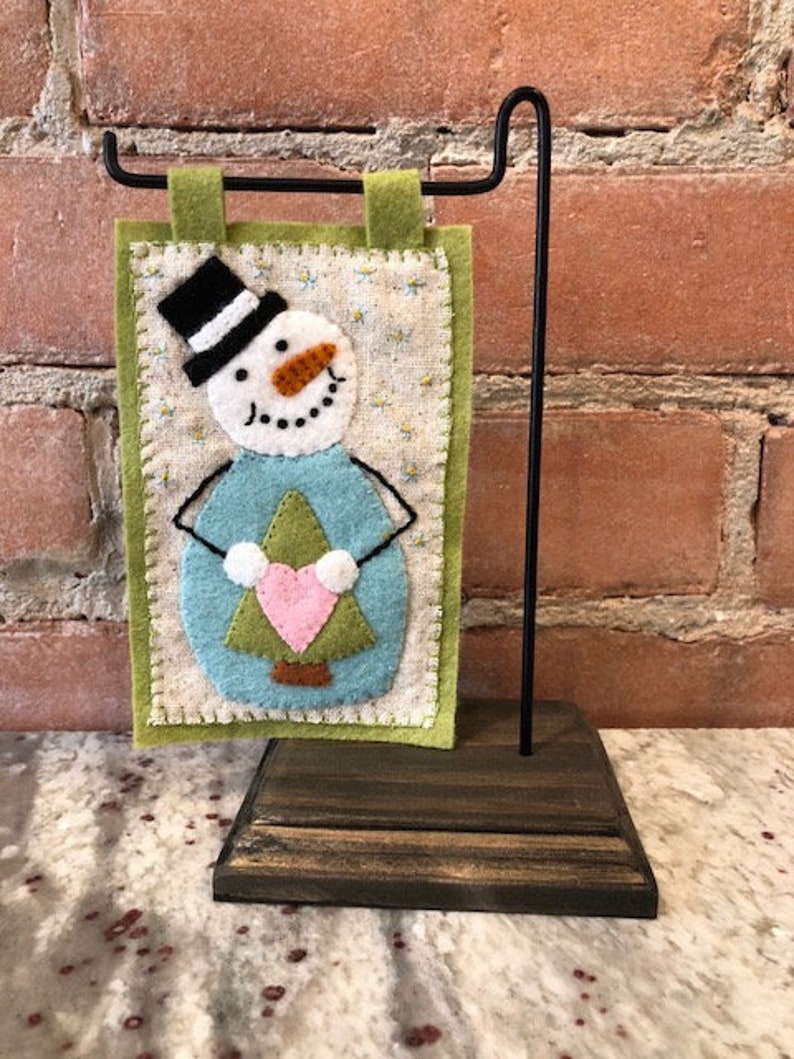 Snowman Wool /& Wool Felt Applique Christmas Pattern FREE SHIPPING