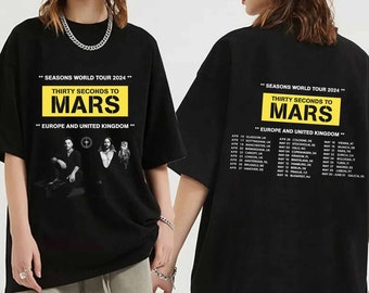 Thirty Seconds to Mars 2024 Tour EU UK Shirt, 30 Seconds to Mars Band Fan Shirt, 30 Seconds to Mars 2024 Concert Shirt