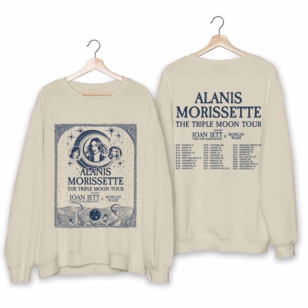 Chemise Alanis Morissette The Triple Moon Tour 2024, Chemise de fan Alanis Morissette, Alanis Morissette Tour 2024, Chemise de concert Triple Moon