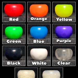 May include: PomGrip 12.5g grip rings in red, orange, yellow, green, blue, purple, black, white, clear, green glow, and blue glow.