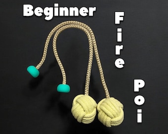 3" Monkey Fist Beginner Fire Poi - We select knobs (Budget Option)