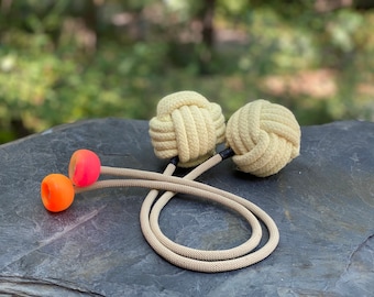 3" Monkey Fist Beginner Fire Poi - We select knobs (Budget Option)