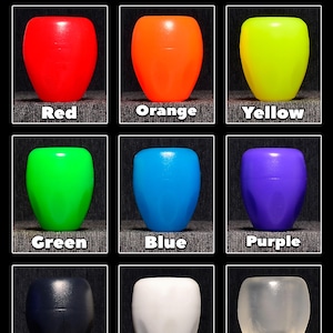 May include: Nine different coloured plastic OVO 30g weights in red, orange, yellow, green, blue, purple, black, white, and clear.