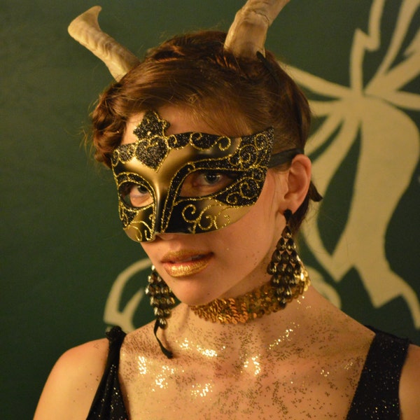 Horns!  wearable goat horns made from rigid foam.  light, strong and easy to wear.