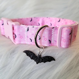 Pastel goth bat pink Kemonomimi Collar, pastel purple and black choker collar kawaii | puppy cosplay collar | adjustable kitty collar
