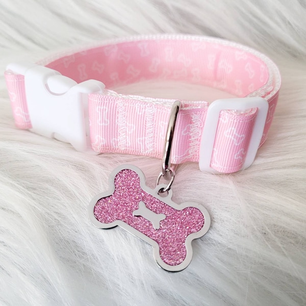 Kawaii Pink Bone Puppy Cosplay Halsband Choker | Resin Bone rosa süße Kawaii Halskette