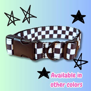 Collar Emo Kemonomimi a cuadros en blanco y negro para cosplay de cachorro / Gargantilla a cuadros con cuadros azules
