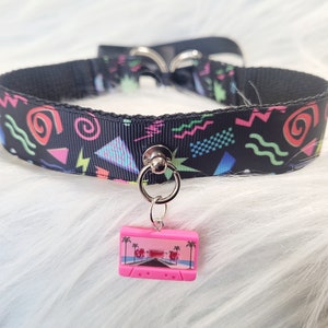 80s 90s Retro Choker Necklace | Kitty Collar, Neko Cosplay, Cassette Tape