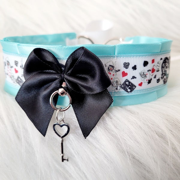 Alice in Wonderland Choker Collar | Mad Hatter, Red Queen Jewelry, Cosplay Choker, Fantasy Fashion, Kitty Collar