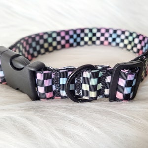 Gargantilla Emo Scene Kemonomimi / Collar de cuadros arcoíris, hebilla ajustable, collar de cosplay, Scene Kid