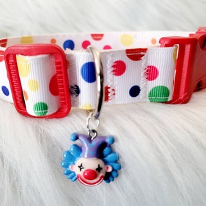 Circus clown choker collar clowncore adjustable cosplay cute rainbow polka dot