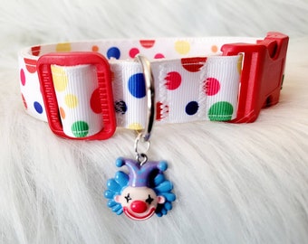 Circus clown choker collar clowncore adjustable cosplay cute rainbow polka dot