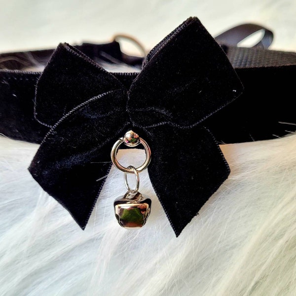 Black Velvet Kitty Cosplay collar | Black velvet Choker necklace gift