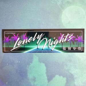 Lonely Nights Retrowave Bumper Sticker Slap | Vinyl, Weatherproof, Car, aesthetic