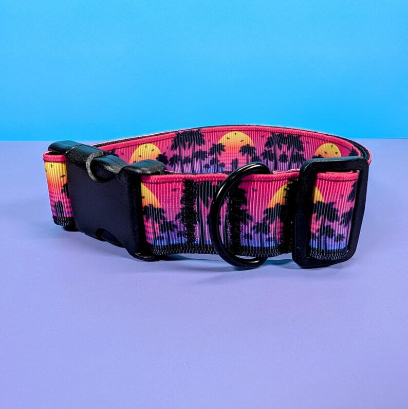 Retrowave cosplay Kemonomimi collar, Palm Tree Sunset choker image 4