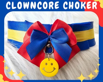 Colorful Clowncore Choker - Smile Face Cosplay Nekomimi Collar
