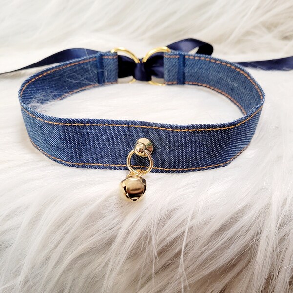 Women's Cat Collar Choker Necklace With Bell & Bow - Adjustable Leather Cosplay Kitty Necklace - View #11