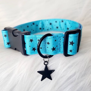 Gargantilla Emo Kemonomimi con Estrella Azul y Negra / Joyería de Cosplay, Collar Egirl, Tamaño Ajustable, Collar Raver Boy