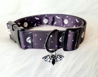 Bat Moon Night Sky Collar: Goth Puppy Cosplay Choker