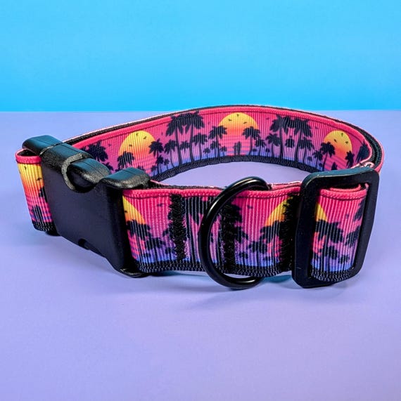 Retrowave cosplay Kemonomimi collar, Palm Tree Sunset choker