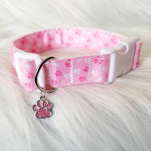 Cosplay de chiot tour de cou Kemonomimi patte rose mignon | Collier ras de cou rose avec empreintes de pattes