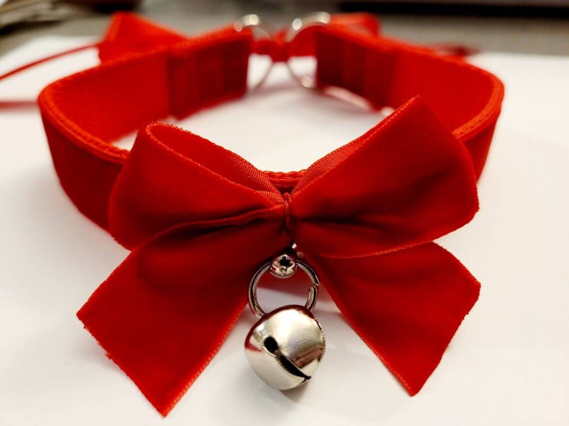 Simple Red Velvet Collar 13 inches Etsy