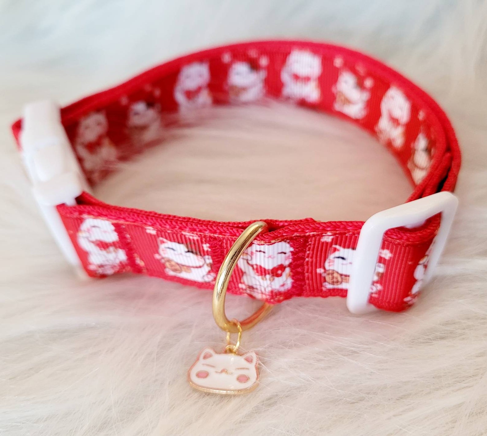 ManekiNeko Japanese Cat Pet Play collar Etsy