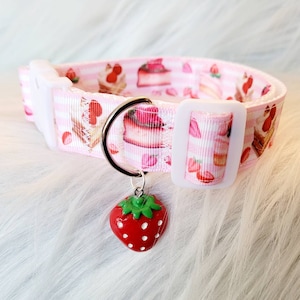 Strawberry Sweets puppy cosplay collar | Strawberry Cake Choker | Lolita Cake Sweets Necklace