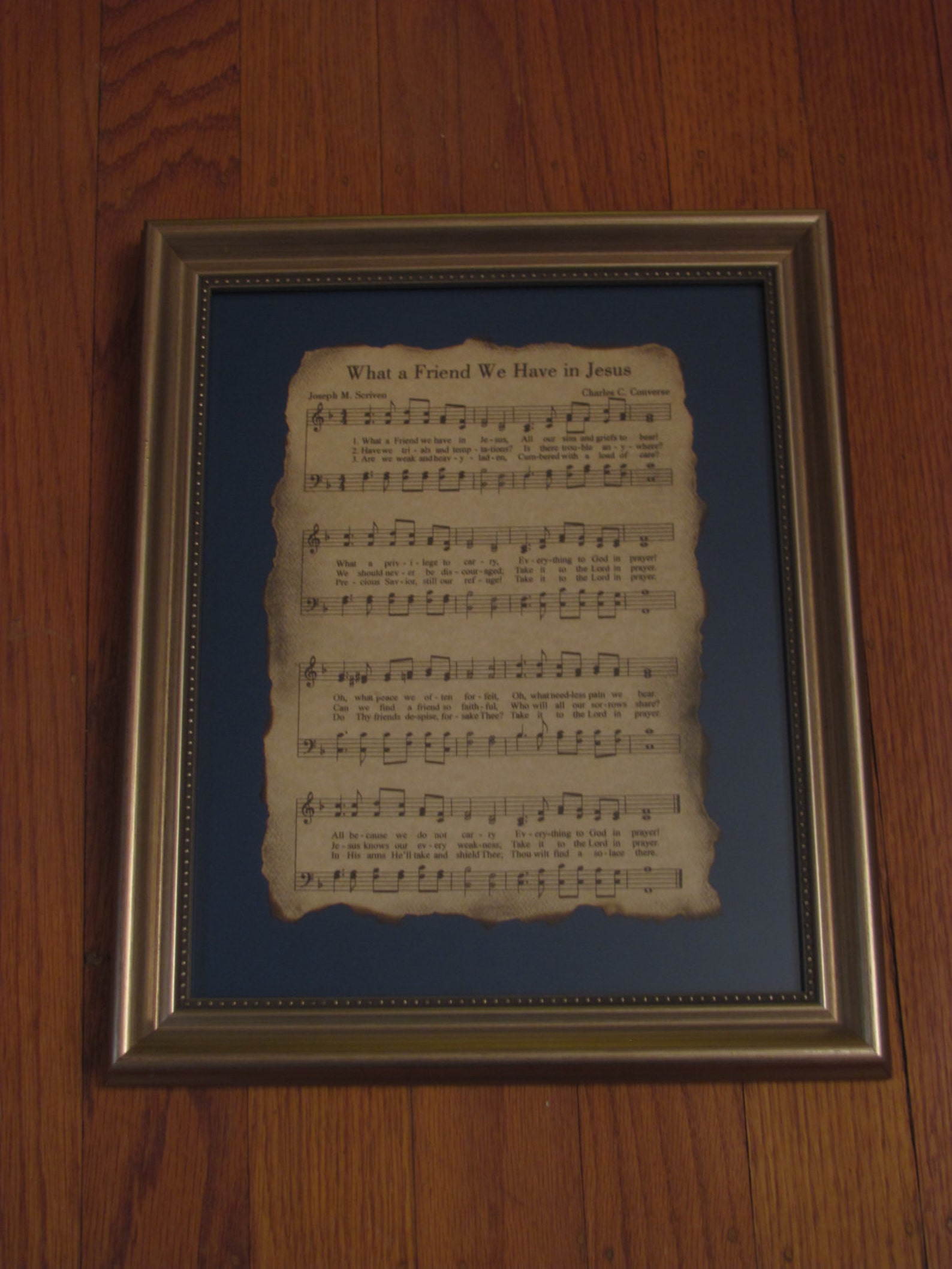 Antiqued Hymn Sheet Music in Frame | Etsy