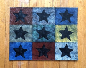 Painted Canvas Placemat with Stars