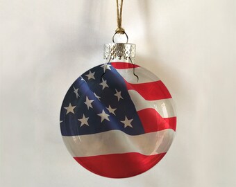 Custom American Flag State Ornaments