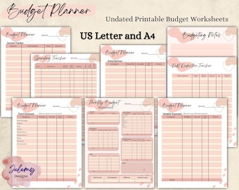 Boho budget planner, budget tracker, spending tracker, monthly budget, budget binder pages, budget sheet printable PDF