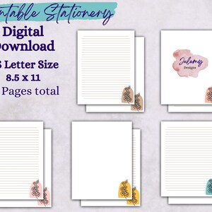 Boho Line art stationery, printable stationery set, stationery kit, letter writing paper, digital download