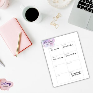 Simple planner, undated planner, printable planner, PDF digital download, planner pages, printable pages, image 6