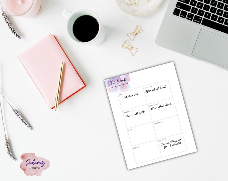 Simple planner, undated planner, printable planner, PDF digital download, planner pages, printable pages, image 6