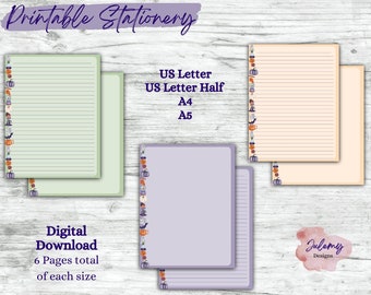Simple Halloween - Halloween stationery, printable stationery set, stationery kit, letter writing paper, digital download