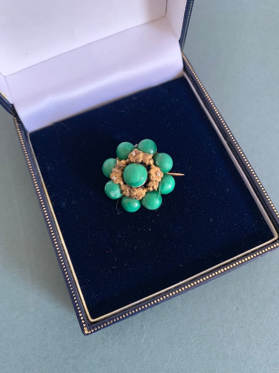 Malachite Victorian Brooch Malachite Stone Pendant Malachite