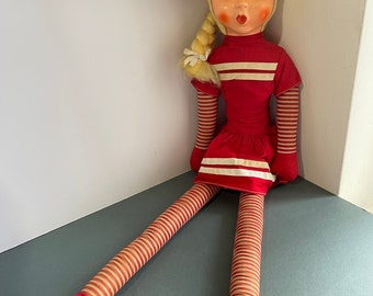 Looby Loo Doll, Vintage Fabric Rag Doll, 1960s Character from Childrens TV, Collectible Toy Doll, Vintage Character Doll, Long Leg Rag Doll