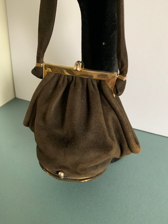 Vintage Velvet Minaudière Vanity Handbag Antique … - image 2