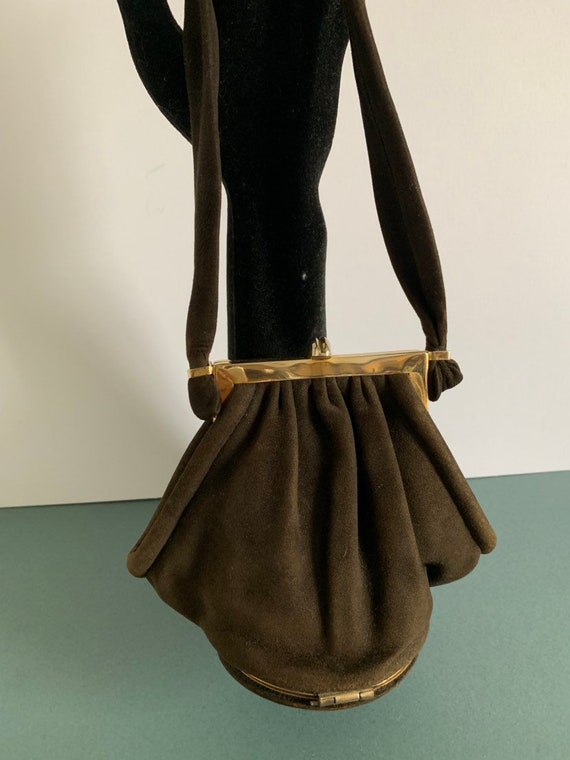 Vintage Velvet Minaudière Vanity Handbag Antique … - image 8