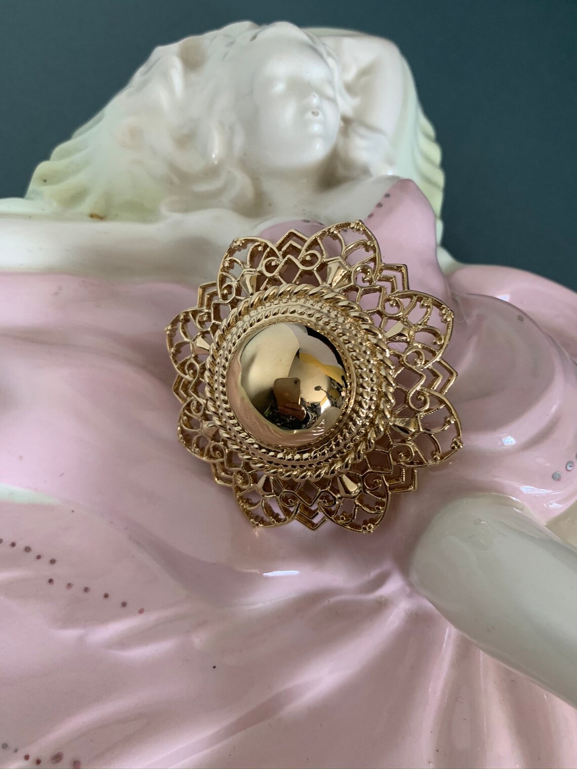 Broche Vintage Tortue - Créateur Trifari - Bijou Doré - Superbe état