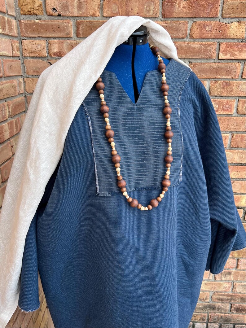 COMPLETE SET Unisex Bible 1st Century Costume Blue Tunic Bag Head ...