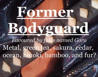 Voormalige Bodyguard-geur (metaal, groene thee, sakura, ceder, oceaan, hinoki, bamboe, bont?)